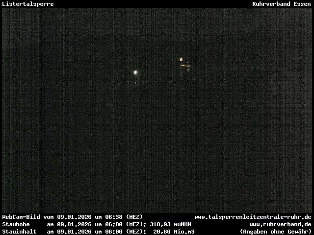 Archiv Foto Webcam Listersee: Listertalsperre Staumauer