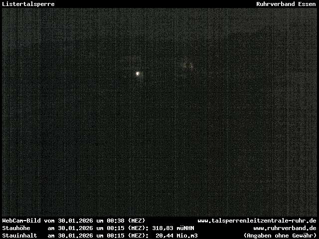 Archiv Foto Webcam Listersee: Listertalsperre Staumauer