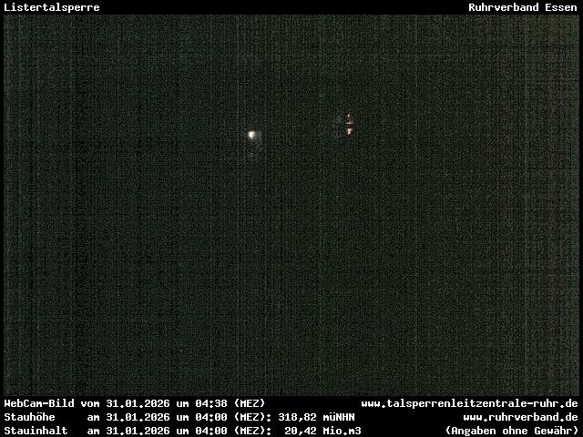 Archiv Foto Webcam Listersee: Listertalsperre Staumauer