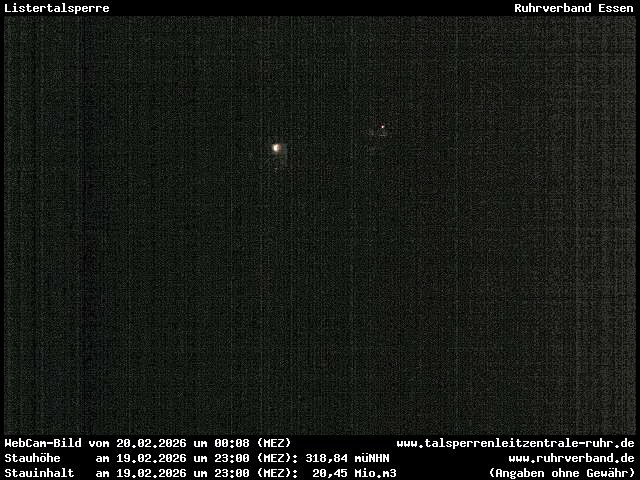 Archiv Foto Webcam Listersee: Listertalsperre Staumauer