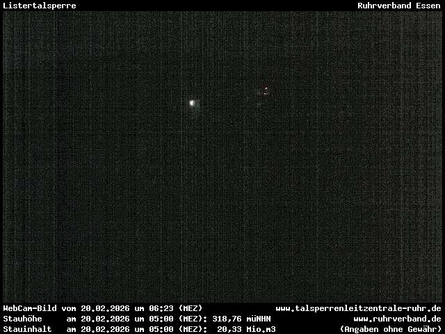 Archiv Foto Webcam Listersee: Listertalsperre Staumauer