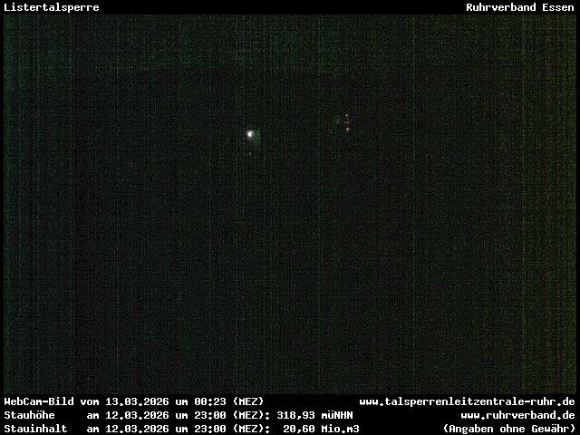 Archiv Foto Webcam Listersee: Listertalsperre Staumauer