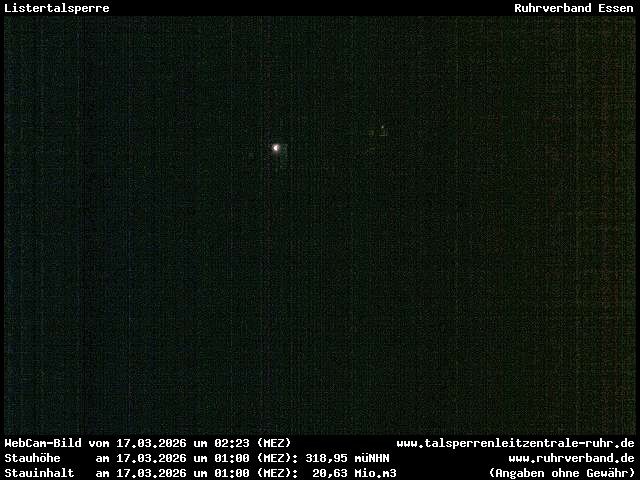 Archived image Webcam Dam Lake Lister