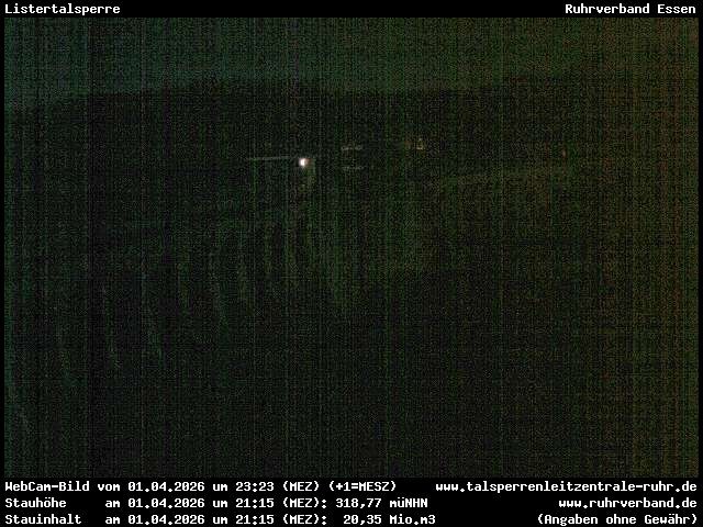 Archiv Foto Webcam Listersee: Listertalsperre Staumauer