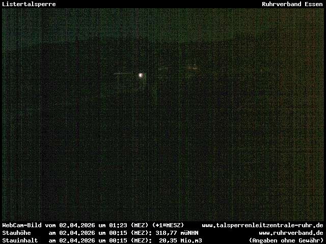 Archiv Foto Webcam Listersee: Listertalsperre Staumauer