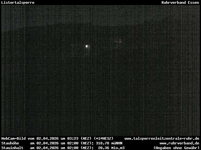 Archiv Foto Webcam Listersee: Listertalsperre Staumauer