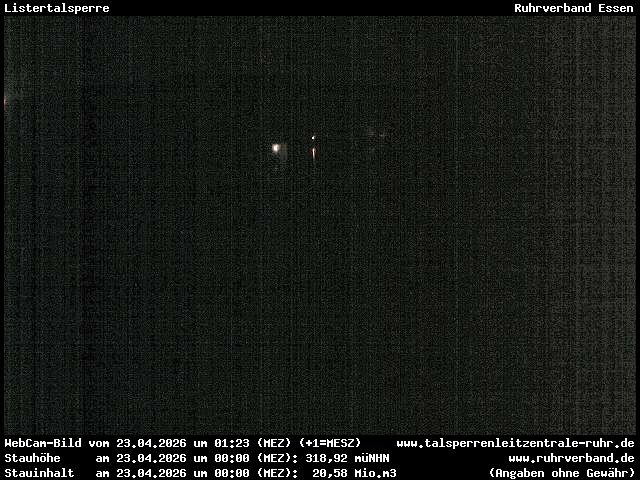 Archiv Foto Webcam Listersee: Listertalsperre Staumauer