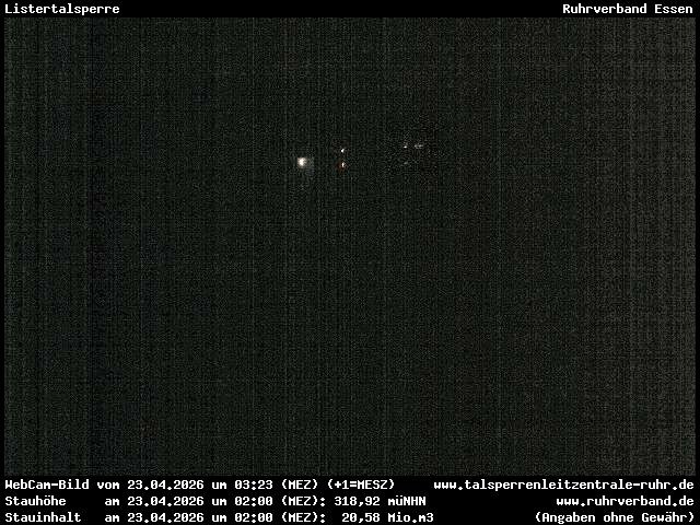 Archiv Foto Webcam Listersee: Listertalsperre Staumauer