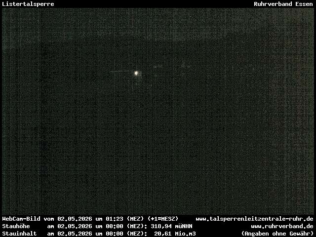 Archiv Foto Webcam Listersee: Listertalsperre Staumauer