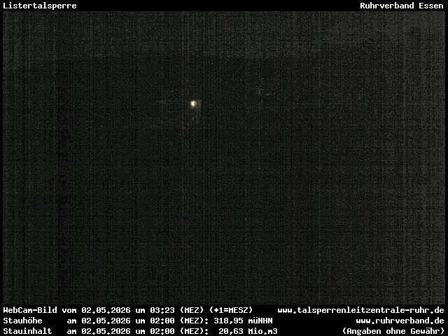 Archiv Foto Webcam Listersee: Listertalsperre Staumauer
