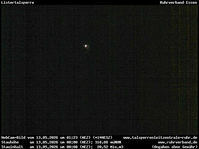 Archiv Foto Webcam Listersee: Listertalsperre Staumauer