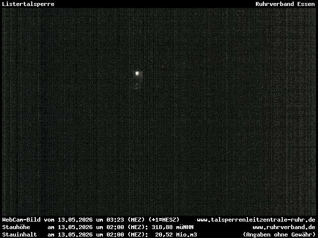 Archiv Foto Webcam Listersee: Listertalsperre Staumauer