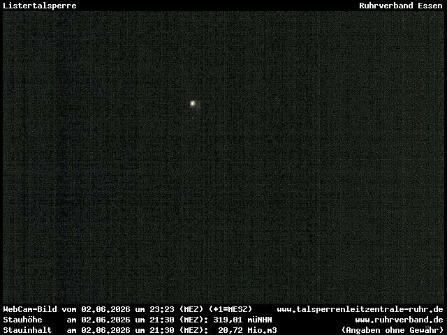 Archiv Foto Webcam Listersee: Listertalsperre Staumauer