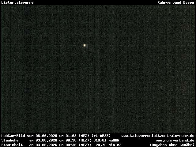 Archiv Foto Webcam Listersee: Listertalsperre Staumauer