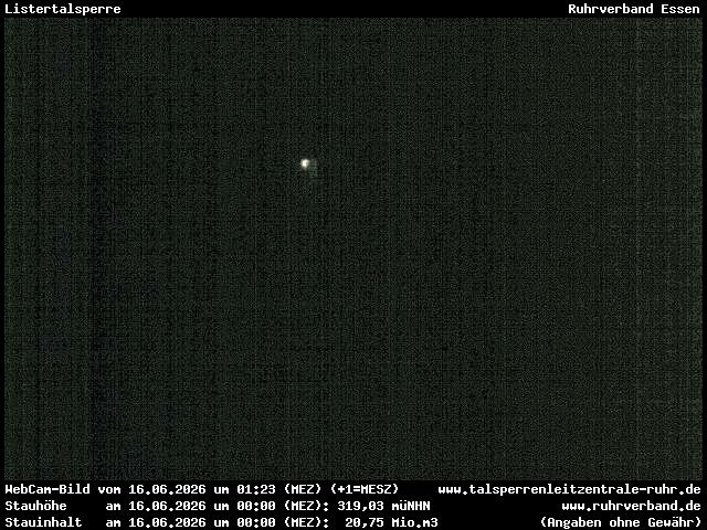 Archiv Foto Webcam Listersee: Listertalsperre Staumauer