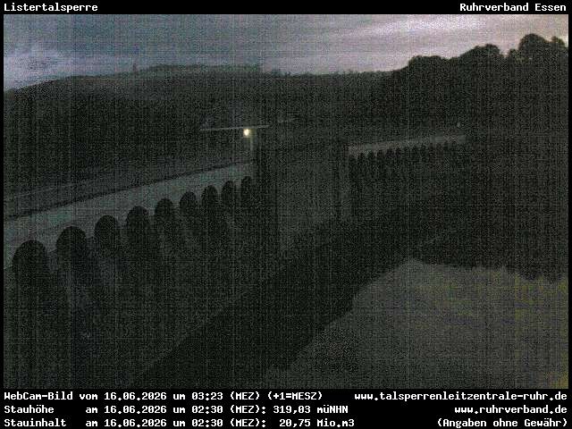 Archiv Foto Webcam Listersee: Listertalsperre Staumauer