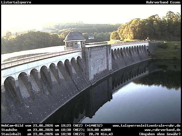 Archiv Foto Webcam Listersee: Listertalsperre Staumauer