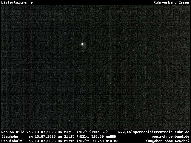 Archiv Foto Webcam Listersee: Listertalsperre Staumauer