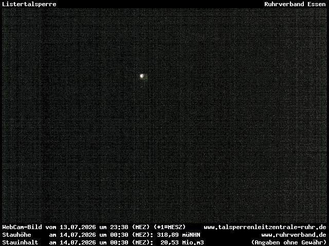 Archiv Foto Webcam Listersee: Listertalsperre Staumauer