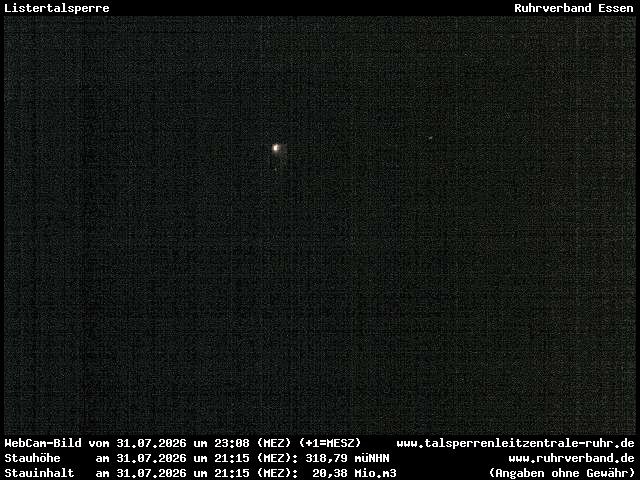 Archiv Foto Webcam Listersee: Listertalsperre Staumauer