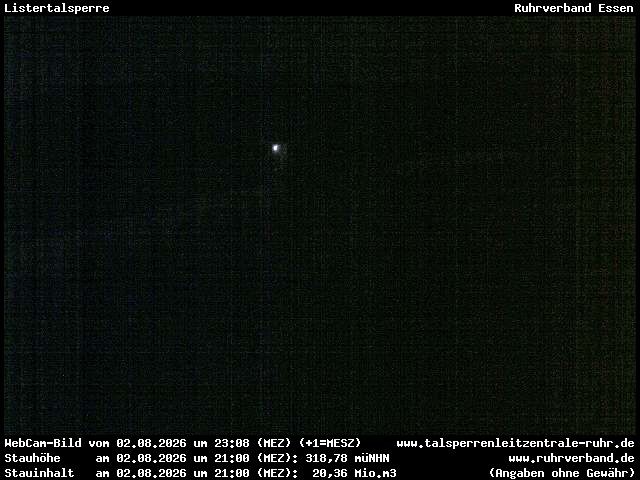 Archiv Foto Webcam Listersee: Listertalsperre Staumauer