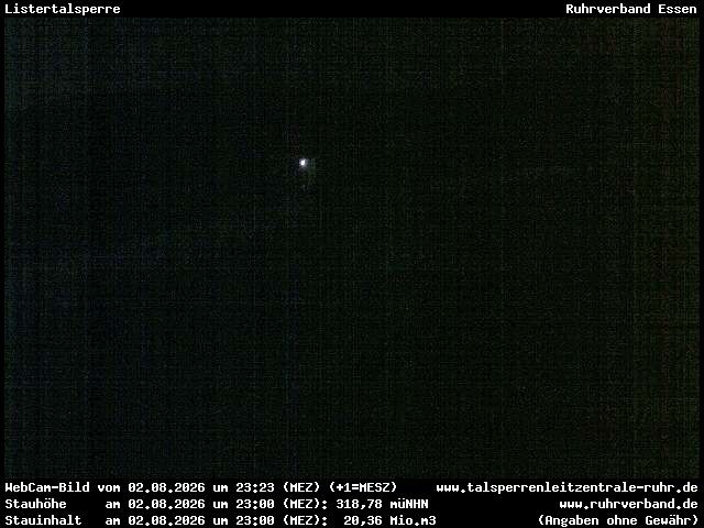 Archiv Foto Webcam Listersee: Listertalsperre Staumauer