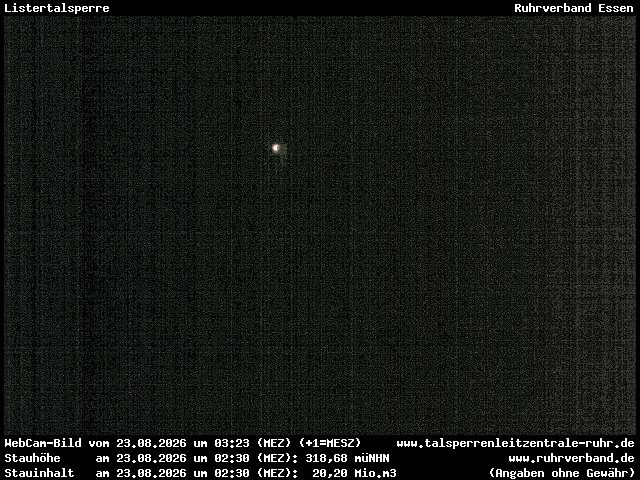 Archiv Foto Webcam Listersee: Listertalsperre Staumauer