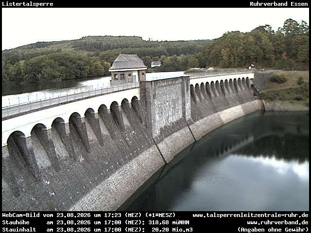 Archiv Foto Webcam Listersee: Listertalsperre Staumauer