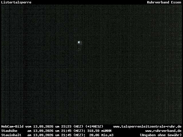Archiv Foto Webcam Listersee: Listertalsperre Staumauer