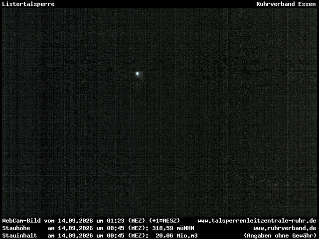 Archiv Foto Webcam Listersee: Listertalsperre Staumauer