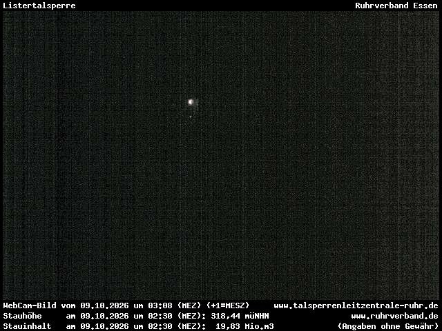 Archiv Foto Webcam Listersee: Listertalsperre Staumauer