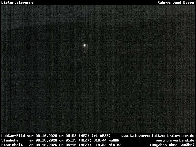 Archiv Foto Webcam Listersee: Listertalsperre Staumauer