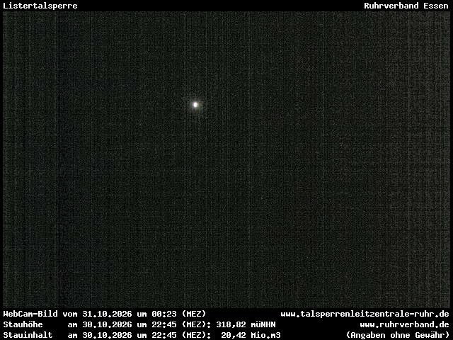 Archiv Foto Webcam Listersee: Listertalsperre Staumauer