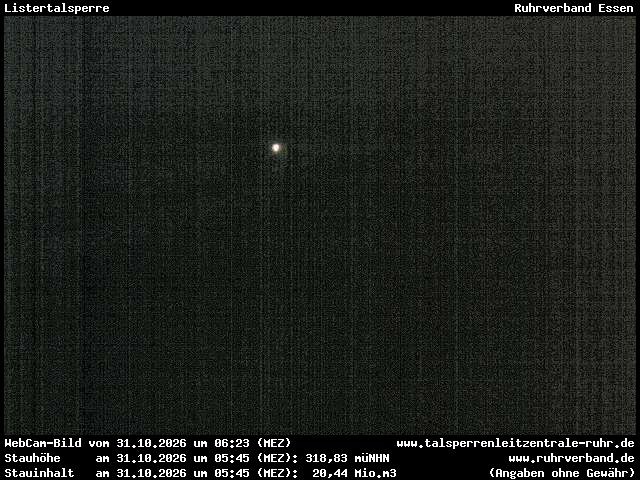 Archiv Foto Webcam Listersee: Listertalsperre Staumauer