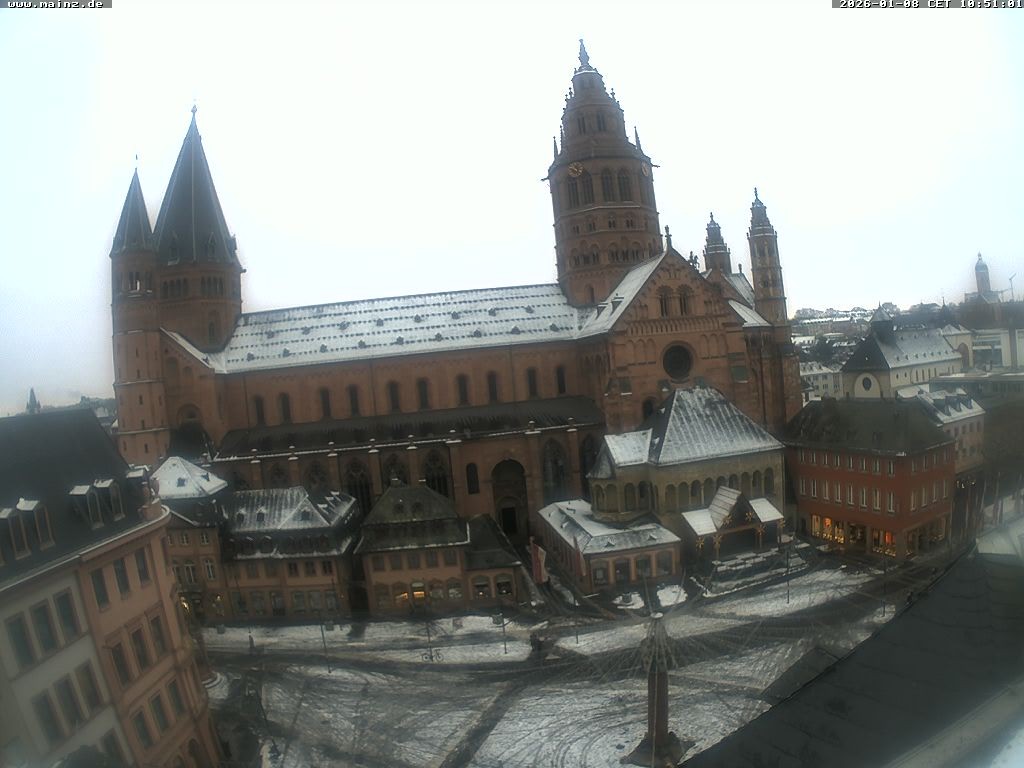 Archiv Foto Webcam Mainz - Marktplatz und Dom