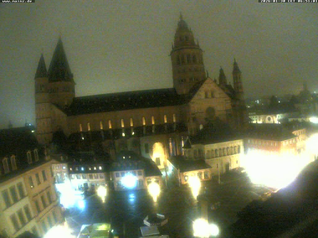Archiv Foto Webcam Mainz - Marktplatz und Dom