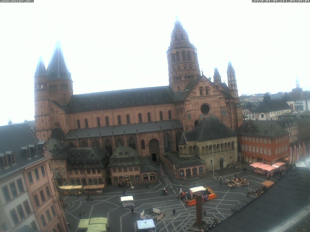 Archiv Foto Webcam Mainz - Marktplatz und Dom