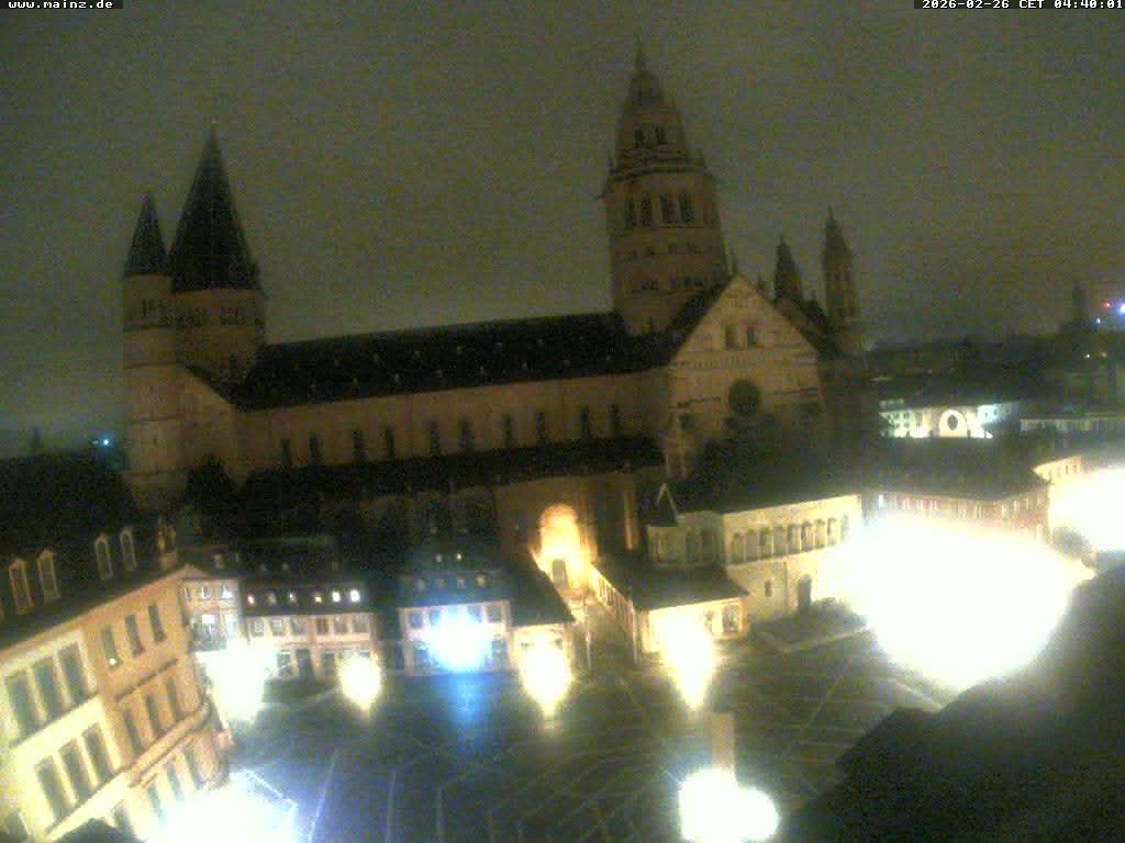 Archived image Webcam Mainz - Market and Cathedral