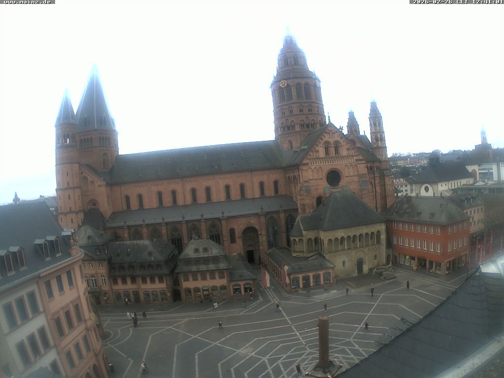Archived image Webcam Mainz - Market and Cathedral