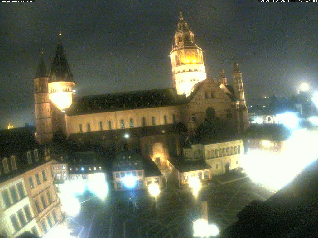Archived image Webcam Mainz - Market and Cathedral