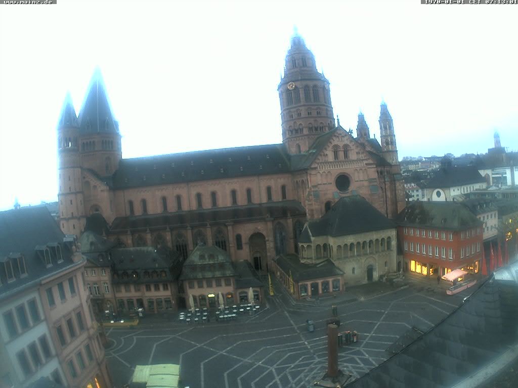 Archived image Webcam Mainz - Market and Cathedral