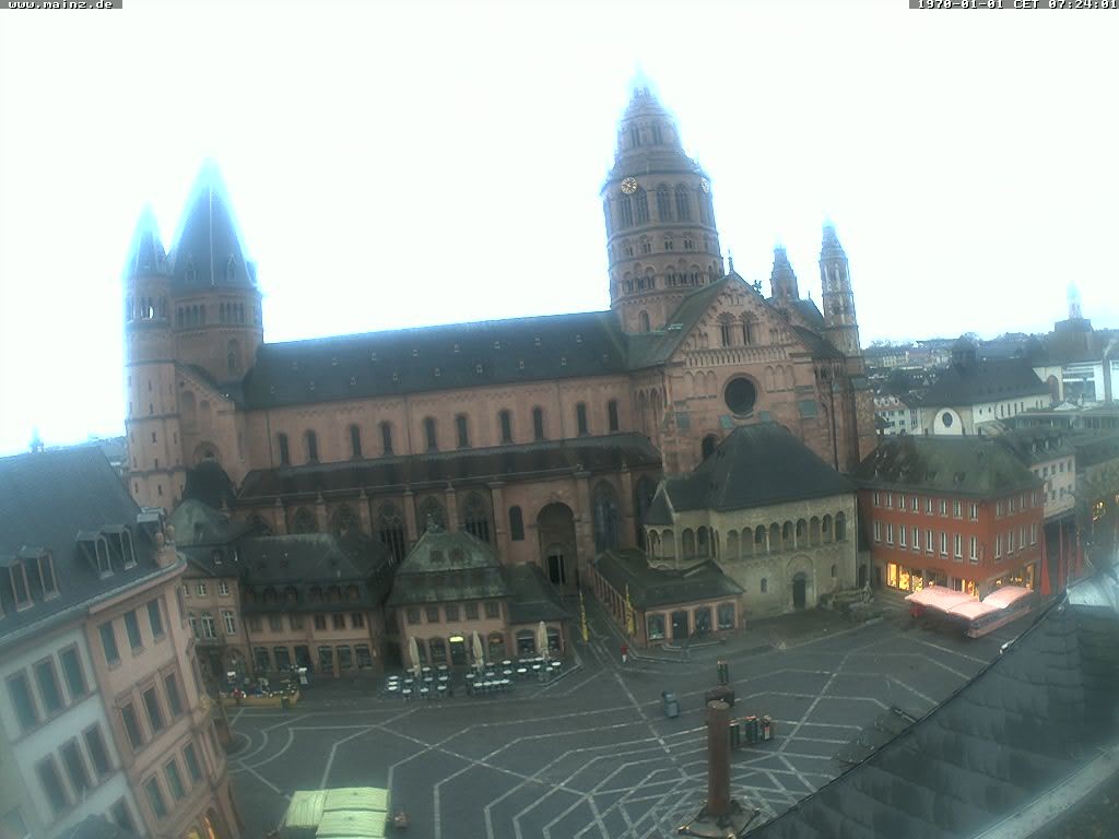 Archived image Webcam Mainz - Market and Cathedral