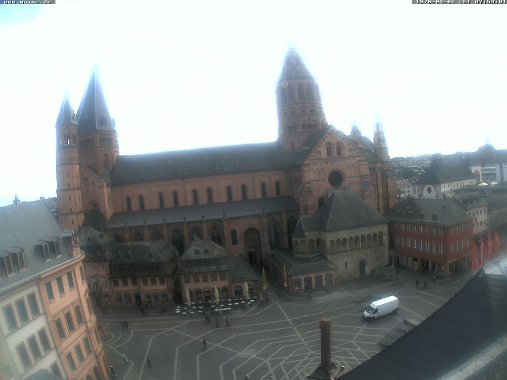 Archived image Webcam Mainz - Market and Cathedral