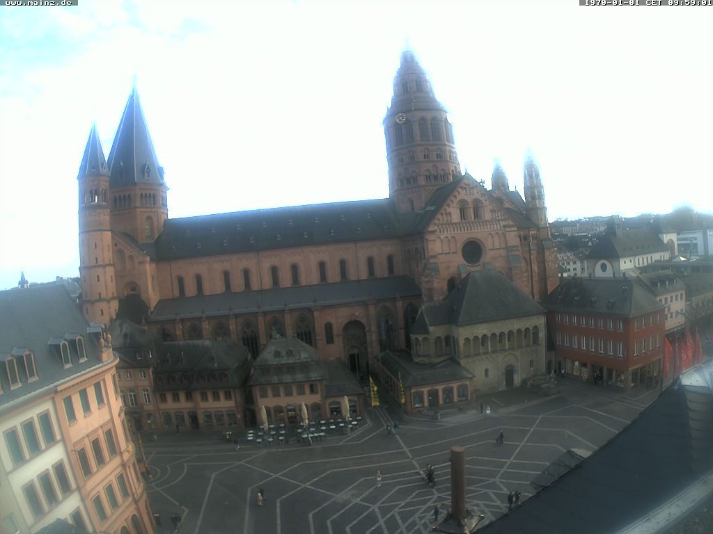 Archived image Webcam Mainz - Market and Cathedral