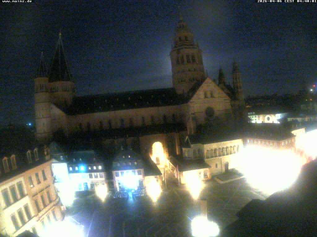 Archiv Foto Webcam Mainz - Marktplatz und Dom