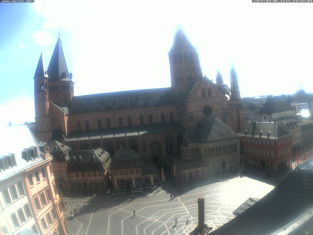 Archiv Foto Webcam Mainz - Marktplatz und Dom
