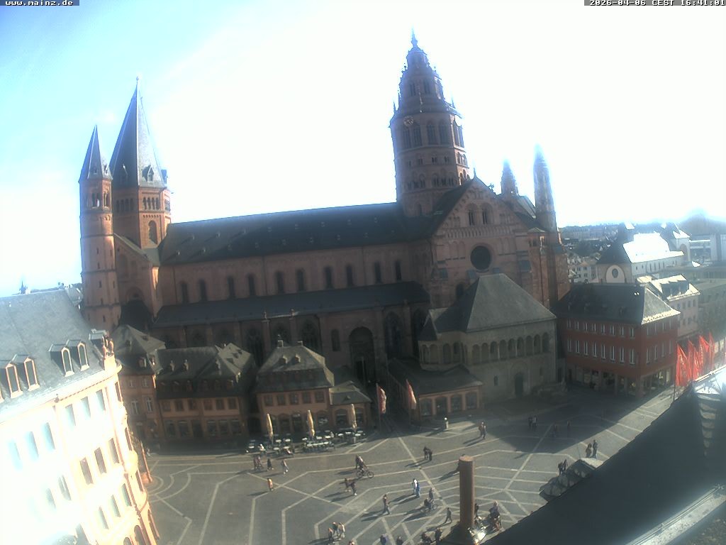 Archiv Foto Webcam Mainz - Marktplatz und Dom