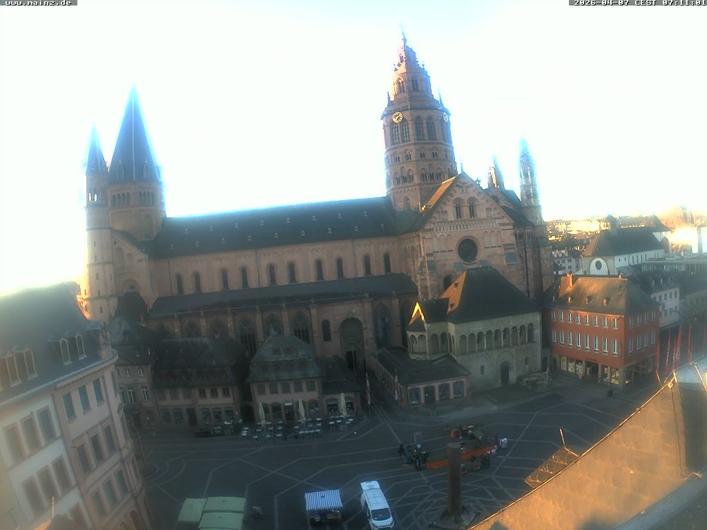 Archiv Foto Webcam Mainz - Marktplatz und Dom