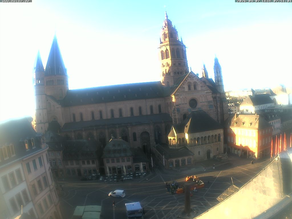 Archiv Foto Webcam Mainz - Marktplatz und Dom