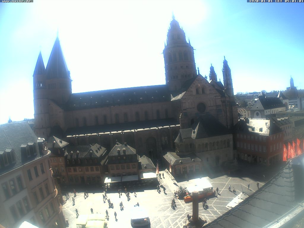Archiv Foto Webcam Mainz - Marktplatz und Dom